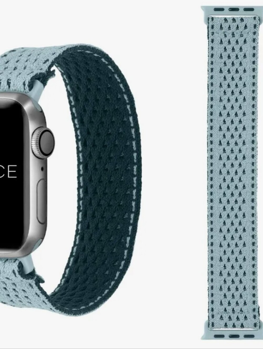 Apple Watch Breathable Loop Band in Light Blue and Dark Teal